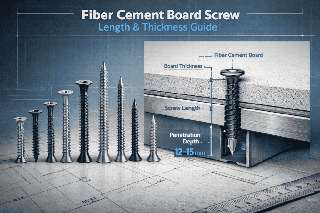 Fiber Cement Board Screw Length & Thickness Guide